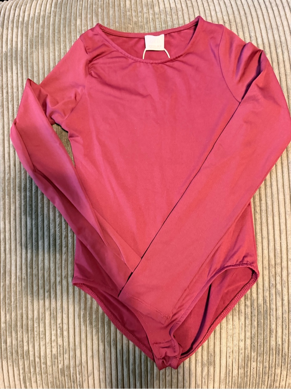 NWT Zara Girls Burgundy Long Sleeve Bodysuit Sz 12-13